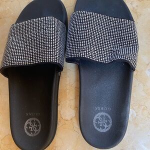 Guess metallic slide sandals 